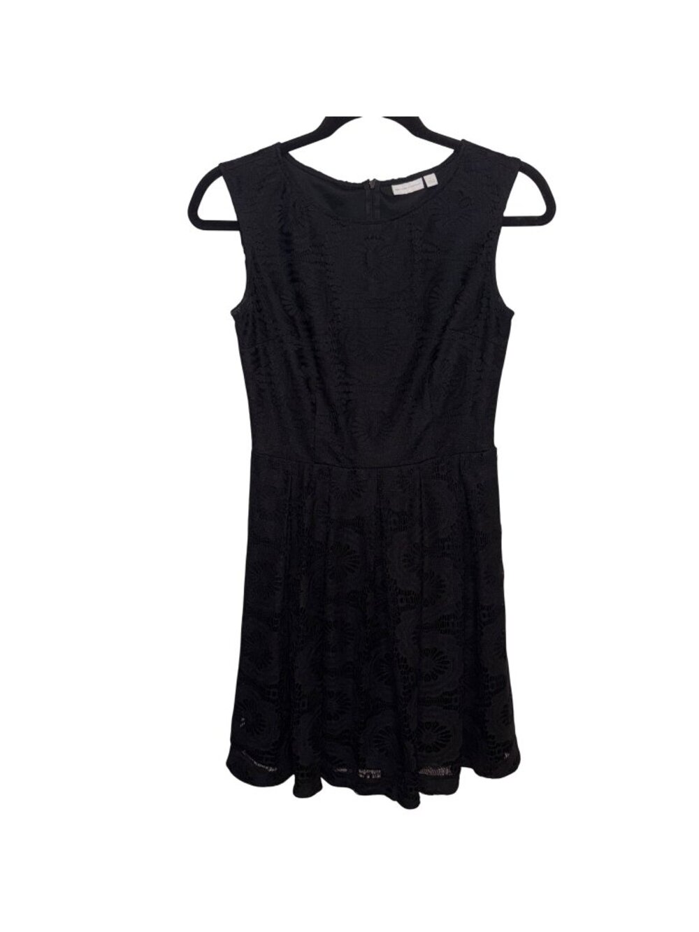 New York & Company Black Sleeveless A-Line Lace Dress Size 12